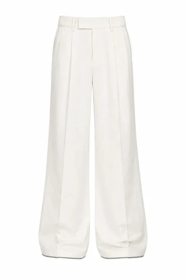 Threadtails signature off white wide leg pants