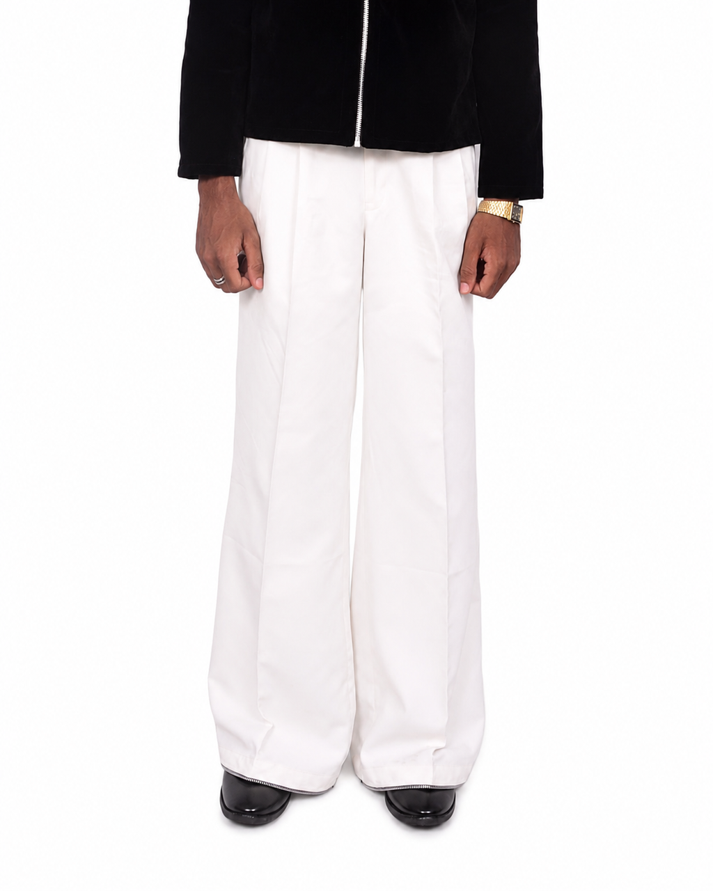 Threadtails signature off white wide leg pants