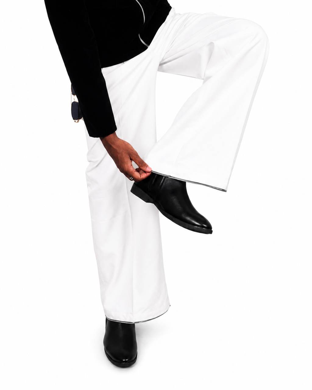 Threadtails signature off white wide leg pants