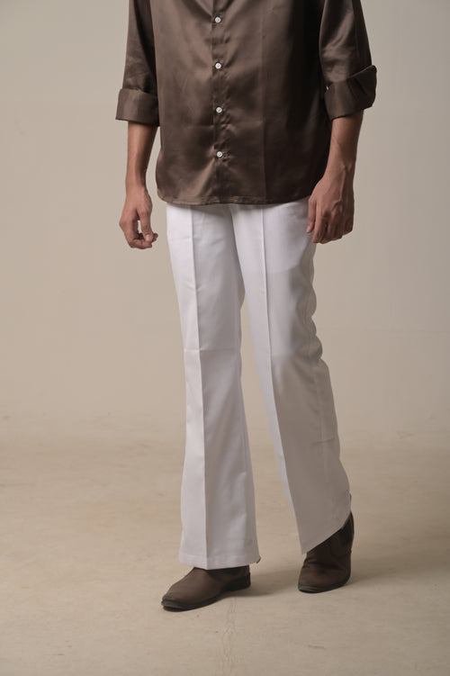 Threadtails classic white Bootcut trousers