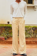 BEIGE WIDE LEG PANTS