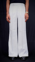 TEXTURED GREY WIDE LEG PANTS