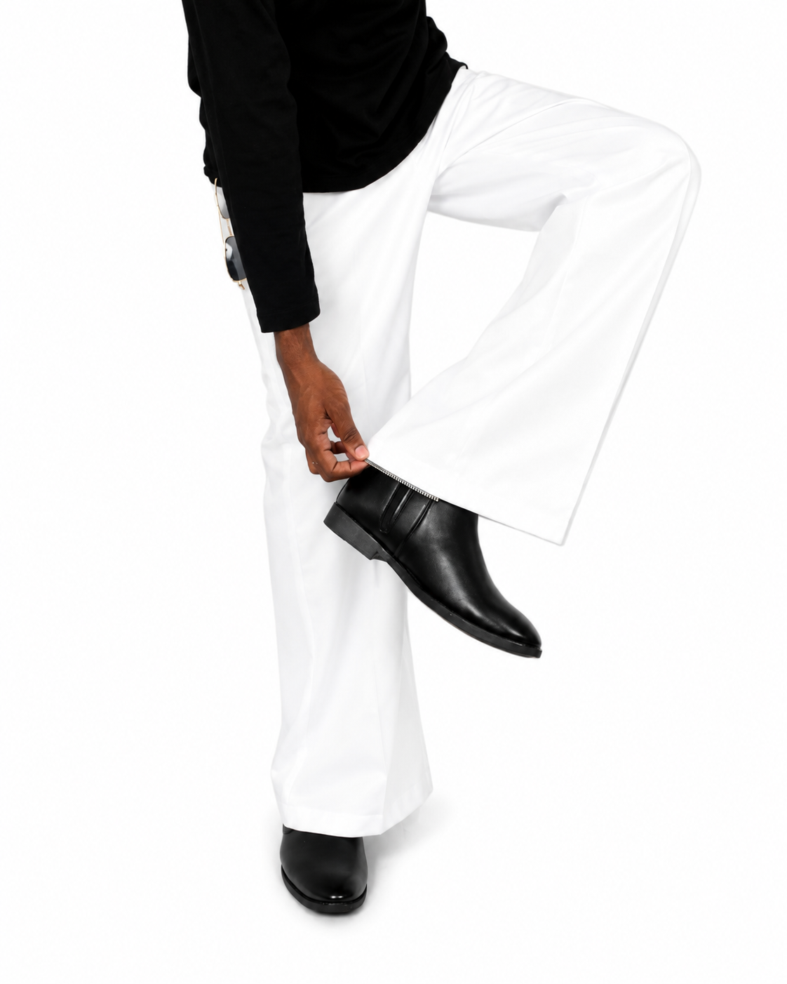 Threadtails classic white Bootcut trousers