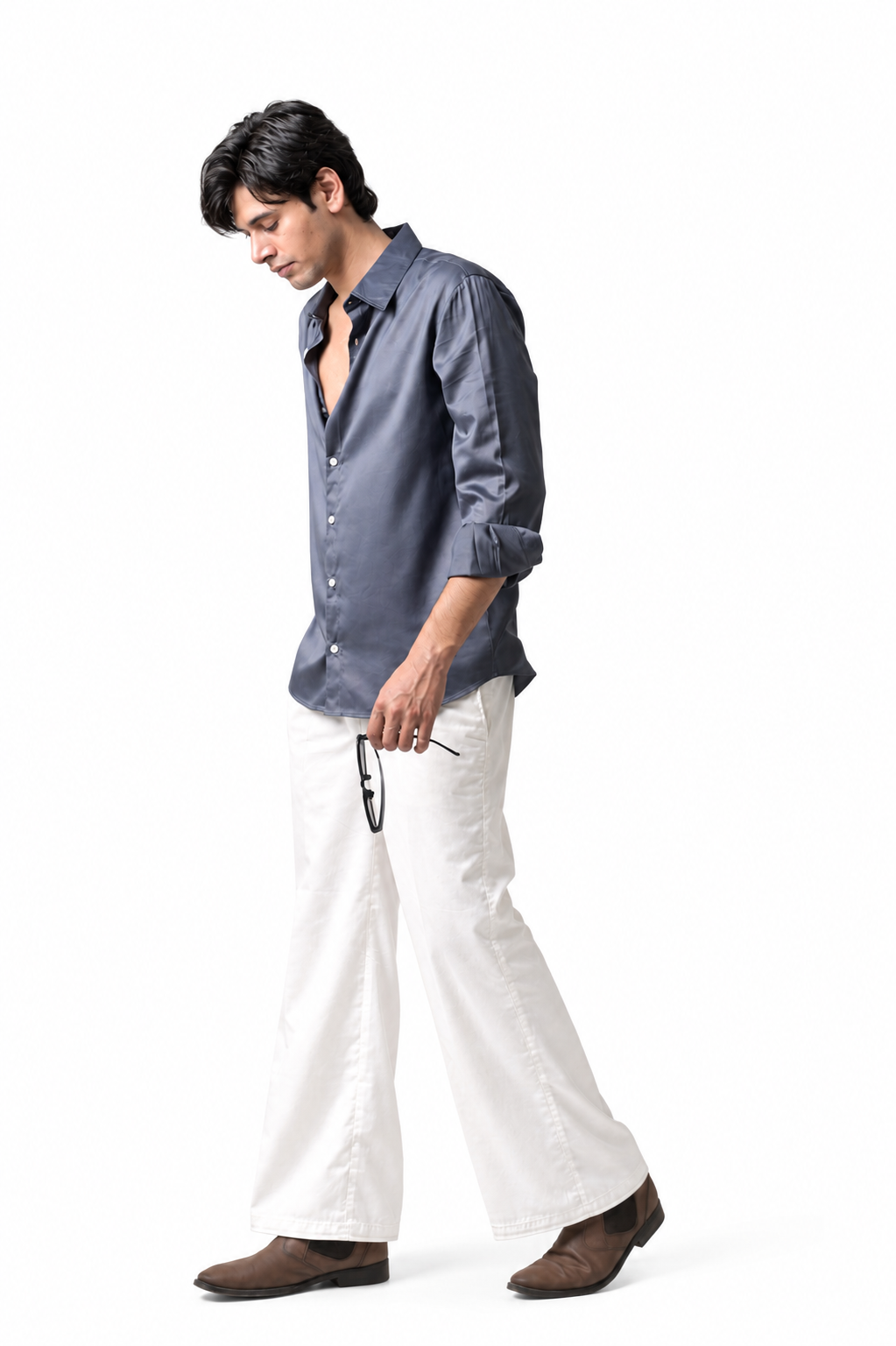 Threadtails signature off white wide leg pants
